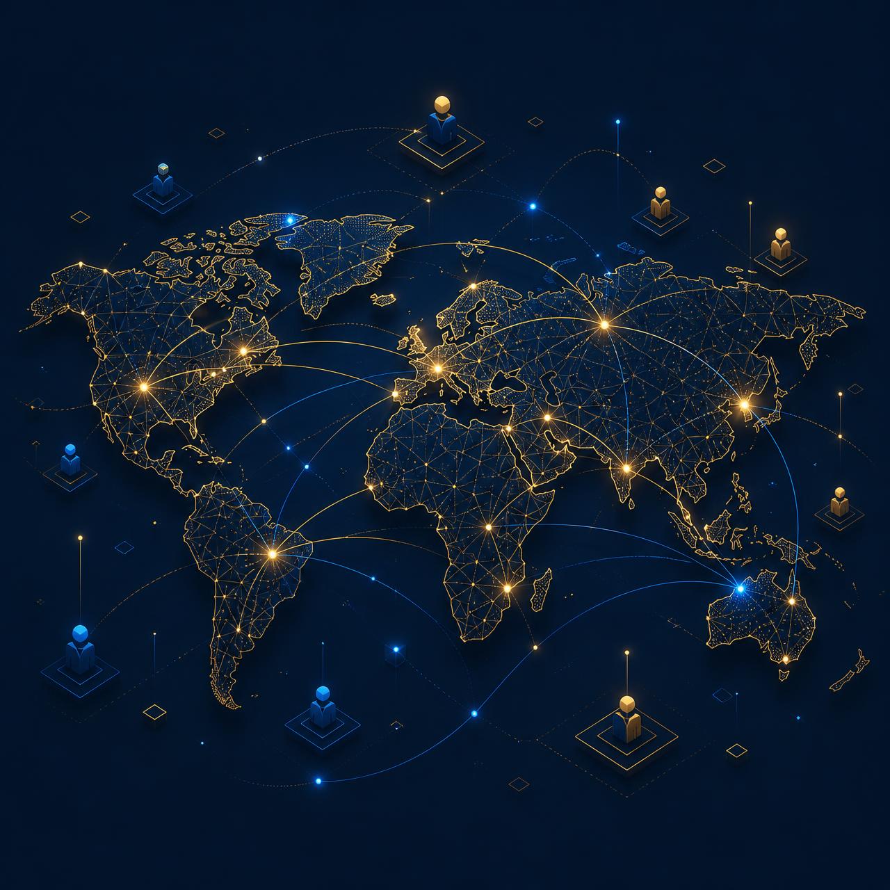 Global talent network illustration